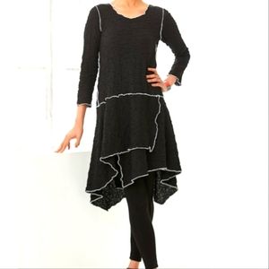 Pucker Oragami Textured Soft Cotton Tunic Lagenlook Noblu Ladies Sz XL